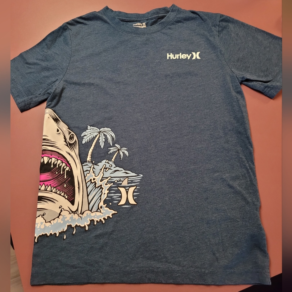 Boys Hurley size Large, blue t-shirt.